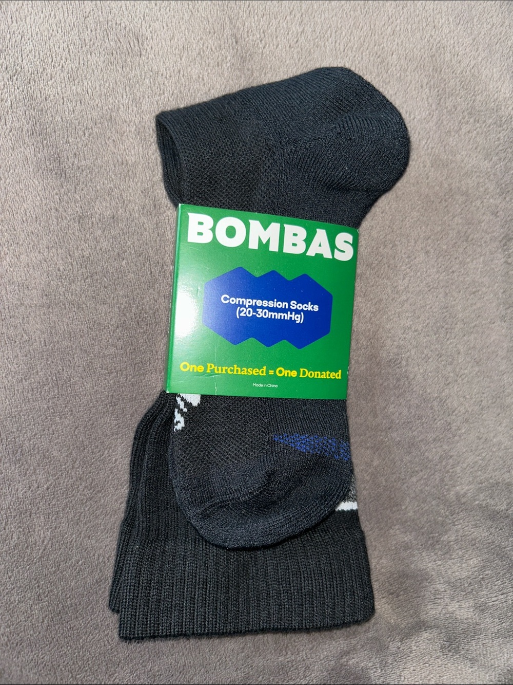 Bombas Black Men's Midweight Knee High Compression Athletic Socks